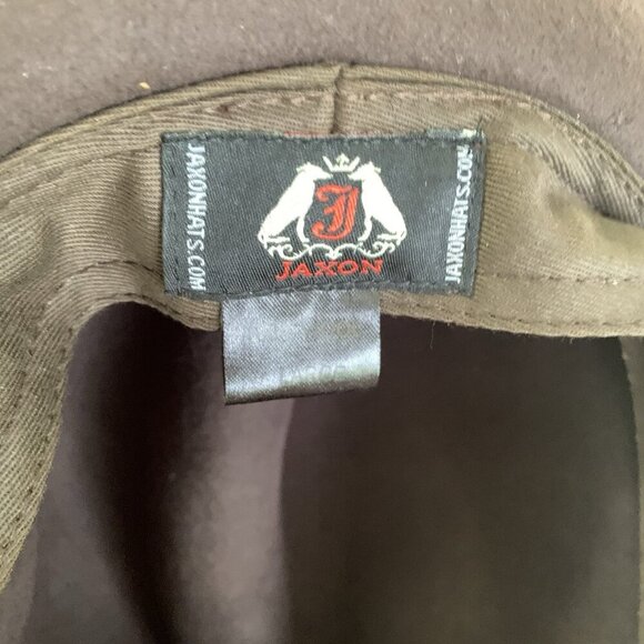 Jaxon Homburg Godfather Fedora Style Hat Men's 100% Wool Felt Dark Brown Large - Picture 15 of 16